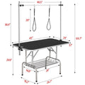 46'' Pet Grooming Table for Large Dogs Adjustable Height - Portable Trimming Table Drying Table W/Arm/Noose/Mesh Tray Maximum Capacity up to 265Lb -Pink